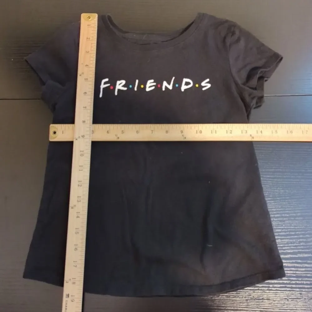 Friends TV Show Youth Shirt‎ Black Short Sleeve Graphic Print Kids Large (10/12)